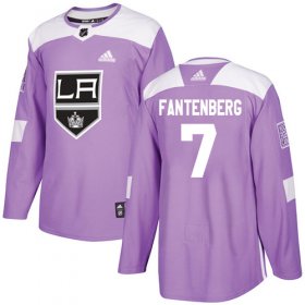 Wholesale Cheap Adidas Kings #7 Oscar Fantenberg Purple Authentic Fights Cancer Stitched NHL Jersey