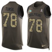 Wholesale Cheap Nike Dolphins #78 Laremy Tunsil Green Men's Stitched NFL Limited Salute To Service Tank Top Jersey