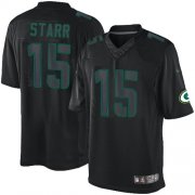 Wholesale Cheap Nike Packers #15 Bart Starr Black Men's Stitched NFL Impact Limited Jersey