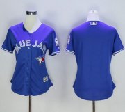 Wholesale Cheap Blue Jays Blank Blue Alternate 40th Anniversary Women's Stitched MLB Jersey