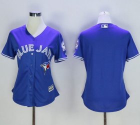 Wholesale Cheap Blue Jays Blank Blue Alternate 40th Anniversary Women\'s Stitched MLB Jersey