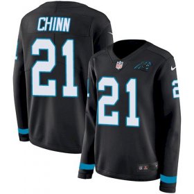 Wholesale Cheap Women\'s Carolina Panthers #21 Jeremy Chinn Black Team Color Stitched Limited Jersey