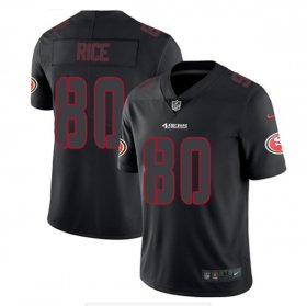 Cheap Men\'s San Francisco 49ers #80 Jerry Rice Black Impact Limited Stitched Jersey