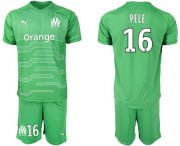 Wholesale Cheap Marseille #16 Pele Green Goalkeeper Soccer Club Jersey