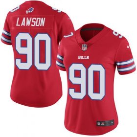 Wholesale Cheap Nike Bills #90 Shaq Lawson Red Women\'s Stitched NFL Limited Rush Jersey