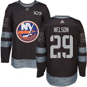 Wholesale Cheap Adidas Islanders #29 Brock Nelson Black 1917-2017 100th Anniversary Stitched NHL Jersey