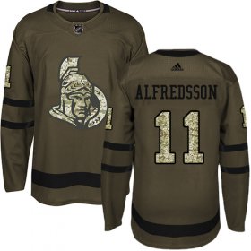 Wholesale Cheap Adidas Senators #11 Daniel Alfredsson Green Salute to Service Stitched Youth NHL Jersey