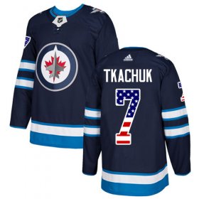 Wholesale Cheap Adidas Jets #7 Keith Tkachuk Navy Blue Home Authentic USA Flag Stitched NHL Jersey