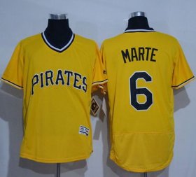 Wholesale Cheap Pirates #6 Starling Marte Gold Flexbase Authentic Collection Cooperstown Stitched MLB Jersey