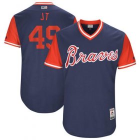 Wholesale Cheap Braves #49 Julio Teheran Navy \"JT\" Players Weekend Authentic Stitched MLB Jersey