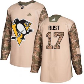 Wholesale Cheap Adidas Penguins #17 Bryan Rust Camo Authentic 2017 Veterans Day Stitched NHL Jersey
