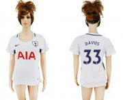 Wholesale Cheap Women's Tottenham Hotspur #33 Davies Home Soccer Club Jersey