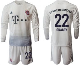 Wholesale Cheap Bayern Munchen #22 Gnabry Away Long Sleeves Soccer Club Jersey