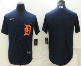Wholesale Cheap Men\'s Detroit Tigers Blank Navy Blue Stitched Cool Base Nike Jersey