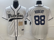 Wholesale Cheap Men's Chicago White Sox #88 Luis Robert Number White Cool Base Stitched Baseball Jersey