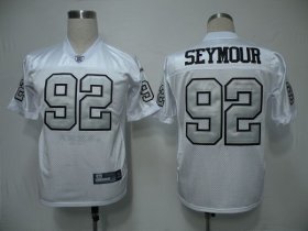 Wholesale Cheap Raiders #92 Richard Seymour White Silver Grey No. Stitched NFL Jersey