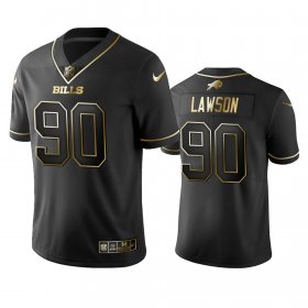 Wholesale Cheap Nike Bills #90 Shaq Lawson Black Golden Limited Edition Stitched NFL Jersey