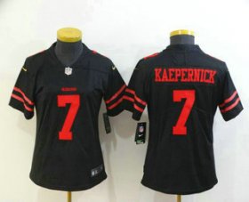 Wholesale Cheap Women\'s San Francisco 49ers #7 Colin Kaepernick Black 2017 Vapor Untouchable Stitched NFL Nike Limited Jersey