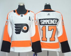 Wholesale Cheap Adidas Flyers #17 Wayne Simmonds White Road Authentic Women\'s Stitched NHL Jersey