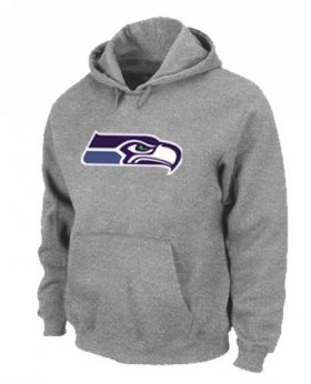 Wholesale Cheap Seattle Seahawks Logo Pullover Hoodie Grey