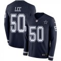 Wholesale Cheap Nike Cowboys #50 Sean Lee Navy Blue Team Color Men's Stitched NFL Limited Therma Long Sleeve Jersey