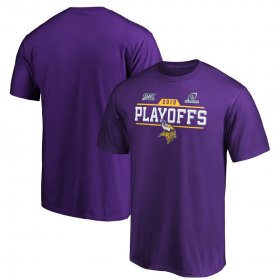 Wholesale Cheap Minnesota Vikings 2019 NFL Playoffs Bound Chip Shot T-Shirt Purple