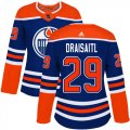 Wholesale Cheap Adidas Oilers #29 Leon Draisaitl Royal Alternate Authentic Women's Stitched NHL Jersey