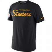 Wholesale Cheap Pittsburgh Steelers Nike Tri-Script Tri-Blend T-Shirt Black