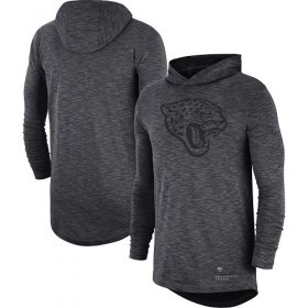 Wholesale Cheap Nike Jacksonville Jaguars Heathered Charcoal Fan Gear Tonal Slub Hooded Long Sleeve T-Shirt