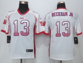 Wholesale Cheap Nike Giants #13 Odell Beckham Jr White Youth Stitched NFL Elite Drift Fashion Jersey