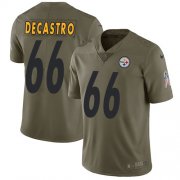 Wholesale Cheap Nike Steelers #66 David DeCastro Olive Men's Stitched NFL Limited 2017 Salute to Service Jersey