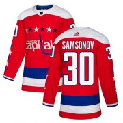 Wholesale Cheap Adidas Capitals #30 Ilya Samsonov Red Alternate Authentic Stitched Youth NHL Jersey
