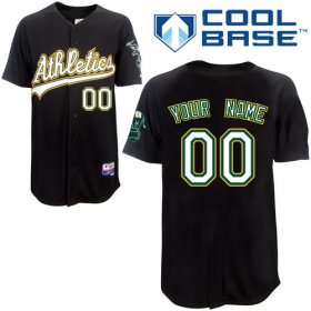 Wholesale Cheap Athletics Personalized Authentic Black Cool Base MLB Jersey (S-3XL)