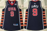 Wholesale Cheap 2004 Olympics Team USA Men's #9 LeBron James Navy Blue Stitched Basketball Reebok Swingman Jersey