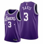 Wholesale Cheap Men's Purple Los Angeles Lakers #3 Anthony Davis 2021-22 City Edition Stitched Jersey