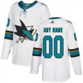 Wholesale Cheap Men's Adidas Sharks Personalized Authentic White Road NHL Jersey