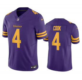 Wholesale Cheap Men\'s Minnesota Vikings #4 Dalvin Cook Purple 2023 F.U.S.E. Color Rush Stitched Jersey
