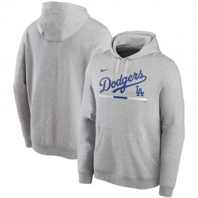 Wholesale Cheap Los Angeles Dodgers Nike Color Bar Club Pullover Hoodie Gray