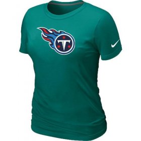 Wholesale Cheap Women\'s Nike Tennessee Titans Logo NFL T-Shirt Light Green