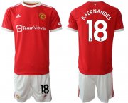 Wholesale Cheap Men 2021-2022 Club Manchester United home red 18 Adidas Soccer Jersey