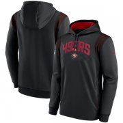 Wholesale Cheap Mens San Francisco 49ers Black Sideline Stack Performance Pullover Hoodie