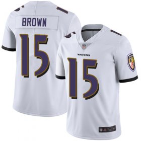 Wholesale Cheap Nike Ravens #15 Marquise Brown White Men\'s Stitched NFL Vapor Untouchable Limited Jersey