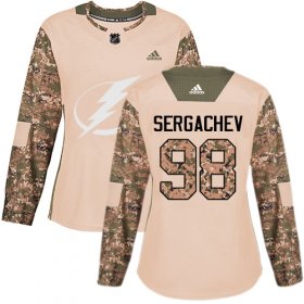 Wholesale Cheap Adidas Lightning #98 Mikhail Sergachev Camo Authentic 2017 Veterans Day Women\'s Stitched NHL Jersey