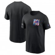 Wholesale Cheap Men's Buffalo Bills Black 2023 Crucial Catch Sideline Tri-Blend T-Shirt