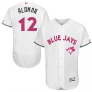 Wholesale Cheap Blue Jays #12 Roberto Alomar White Flexbase Authentic Collection Mother's Day Stitched MLB Jersey