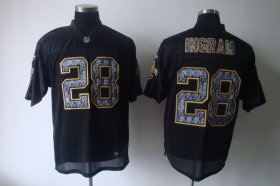 Wholesale Cheap Sideline Black United Saints #28 Mark Ingram Black Stitched NFL Jersey