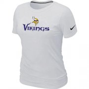 Wholesale Cheap Women's Nike Minnesota Vikings Authentic Logo T-Shirt White