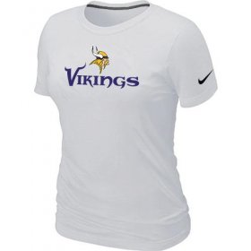 Wholesale Cheap Women\'s Nike Minnesota Vikings Authentic Logo T-Shirt White