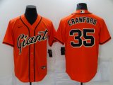 Wholesale Cheap Men's San Francisco Giants #35 Brandon Crawford Orange Stitched MLB Cool Base Nike Jersey