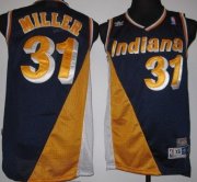 Wholesale Cheap Indiana Pacers #31 Reggie Miller Navy Blue/Yellow Swingman Throwback Jersey